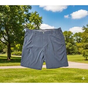 Greg Norman Mens Sz 40 Blue Golf Shorts,Elastic Sides,Belted,Athleisure,Perform.